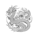 Dragon on clouds tattoo design idea