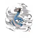 Dragon on clouds tattoo design idea