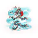 Dragon on clouds tattoo design idea