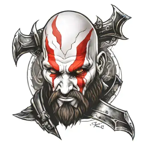 kratos god of war tattoo design idea