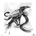 snake fighting raven tattoo design idea