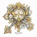 Key of success Turning dreams tattoo design idea