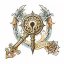 Key of success Turning dreams tattoo design idea