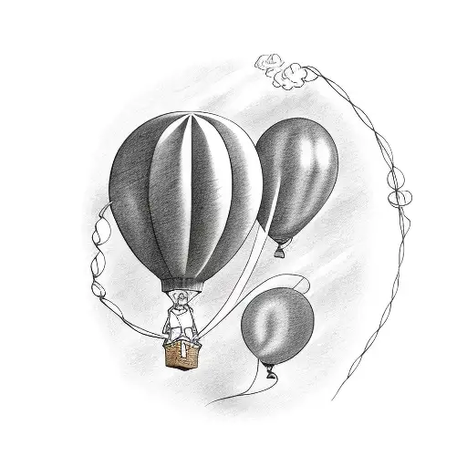 a balloon and on its string should be written KIM tattoo design idea