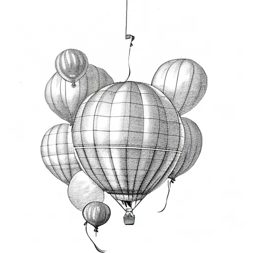 balloon that flies and on its string should be written KIM tattoo design idea