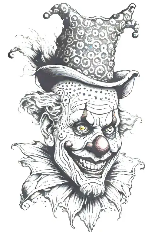 art the clown head tattoo design idea