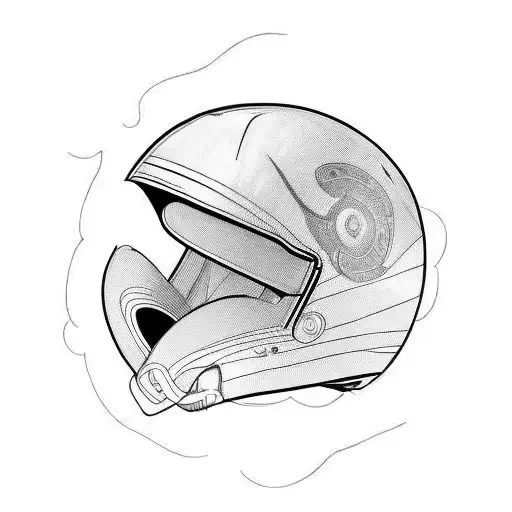 Surfboard with F1 Helmet inside tattoo design idea