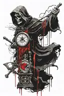 momento mori hour glass grim reaper tattoo design idea
