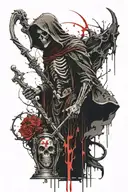 momento mori hour glass grim reaper tattoo design idea