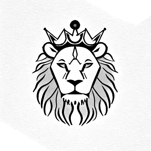 A lion with a crown a glass of wine and three arrows with the letter A in the tail conecting together  tattoo design idea