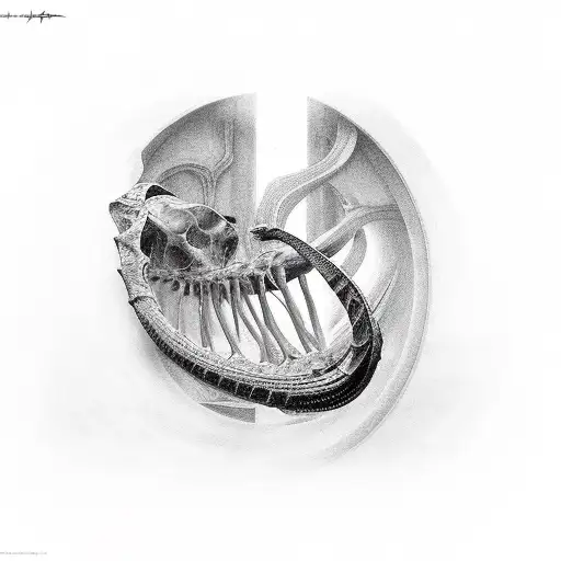 black mamba inside ribcage tattoo design idea