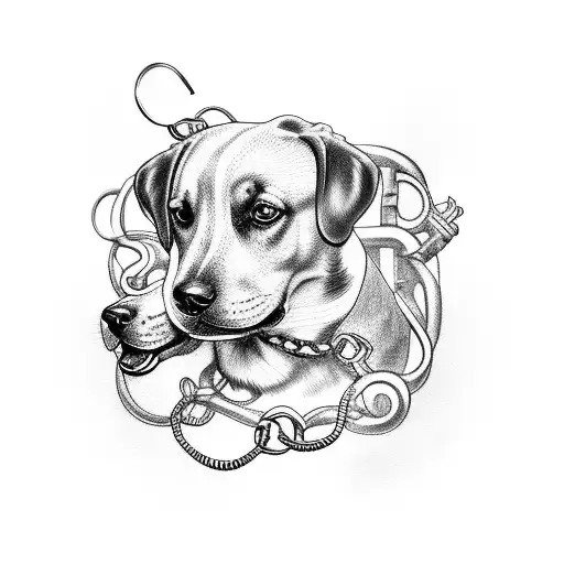 3 heads dog chained by angels tattoo design idea