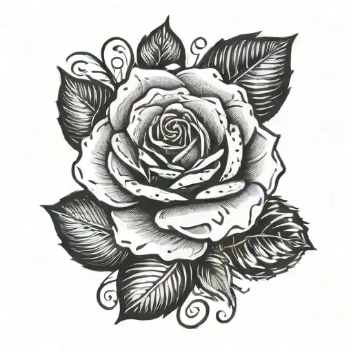 Minimalist wrist tattoo of the name Alexis with rose tattoo design idea