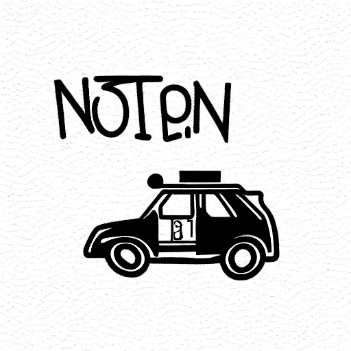 broken police car with text that says "1312" tattoo design idea