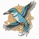 kingfisher flying eagle tattoo design idea