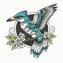 kingfisher flying eagle tattoo design idea