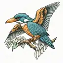 kingfisher flying eagle tattoo design idea