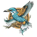 kingfisher flying eagle tattoo design idea