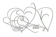 a design with the initials of my daughters Carla and Martina's names along with. a heart tattoo design idea