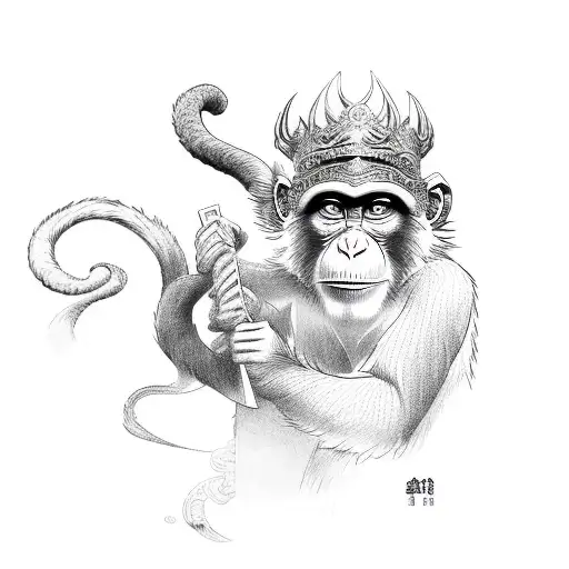 monkey king tattoo design idea