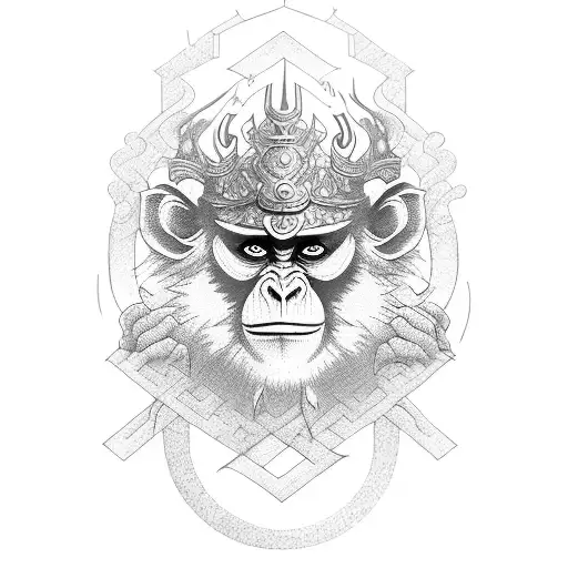 monkey king tattoo design idea