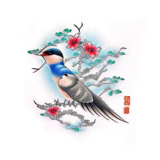 Swallow Bird tattoo design idea