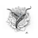 Cobra com rosa tattoo design idea