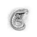 Cobra com rosa tattoo design idea