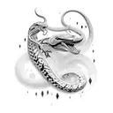 cobra com rosas tattoo design idea