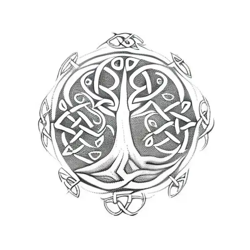 celtic tree of life tattoo design idea