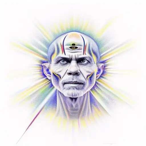 alex grey painting with a person gainingenlightment tattoo design idea