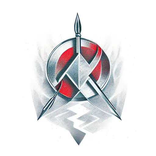 viking arrow with word "worthy" tattoo design idea