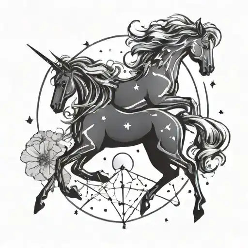 Sagittarius and Leo constellation tattoo design idea