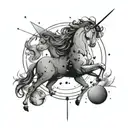 Sagittarius and Leo constellation tattoo design idea