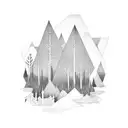 carpentry forest tattoo design idea