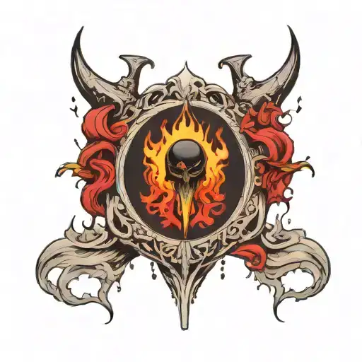 tear of lucifer crying and an oobo tattoo design idea