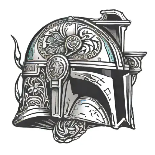 mandalorian helmet tattoo design idea
