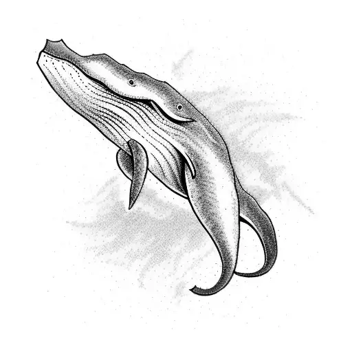 blue whale tattoo design idea