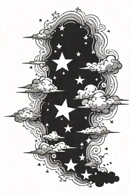 Chosen One, Stars, Clouds tattoo design idea