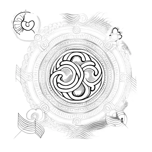 A tattoo design that combines a heartbeat line with a halo to represent the eternal love and connection with your late uncle and cousin tattoo design idea