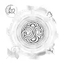 A tattoo design that combines a heartbeat line with a halo to represent the eternal love and connection with your late uncle and cousin tattoo design idea