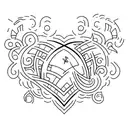 A tattoo design that combines a heartbeat line with a halo to represent the eternal love and connection with your late uncle and cousin tattoo design idea