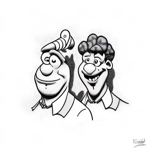 fred and barney from the Flintstones  tattoo design idea