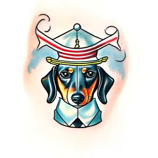 A dachshund  tattoo design idea