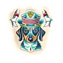 A dachshund  tattoo design idea