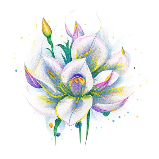 Canary flowers tattoo design idea