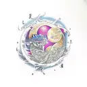 ying &yong soleil et lune tattoo design idea