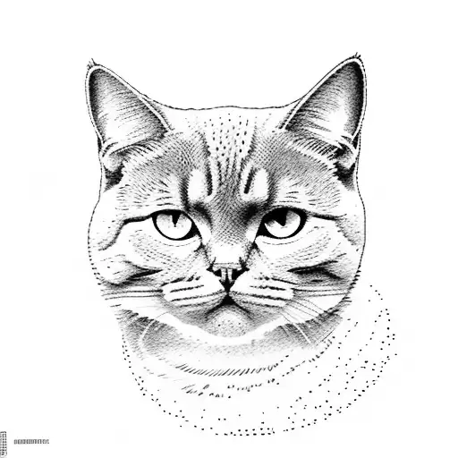 British shorthair scratch my gnee  tattoo design idea
