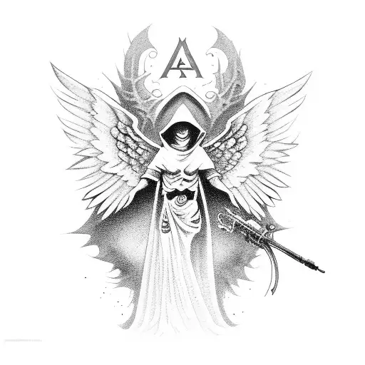 angels killing demons  tattoo design idea