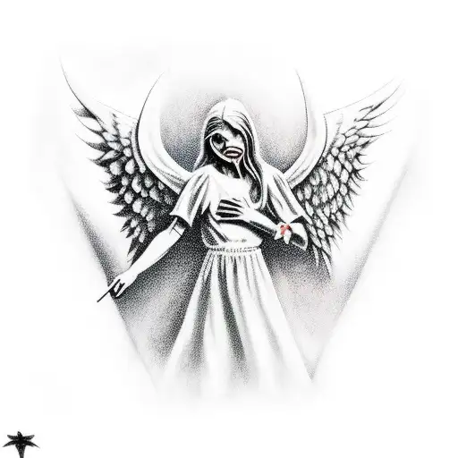 angel killing demons  tattoo design idea